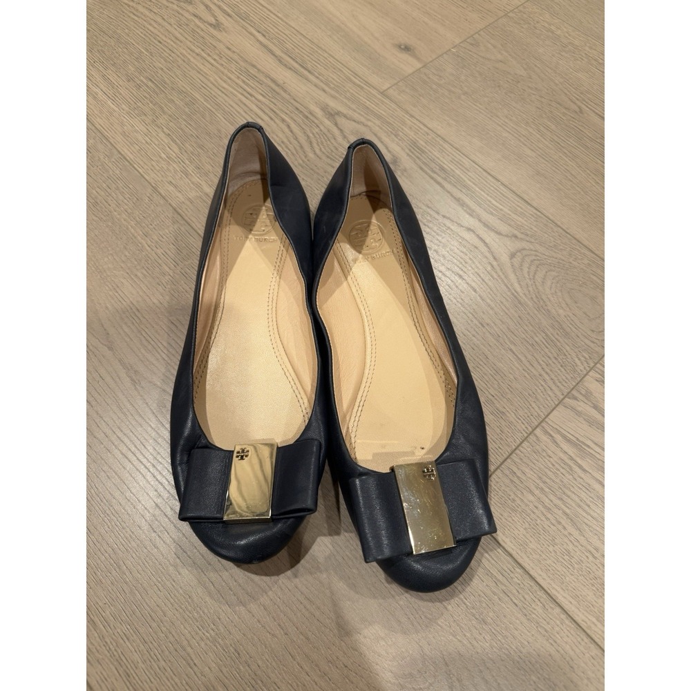 Tory Burch Chase Ballet flats in navy leather‎ Size 7.5 Classic